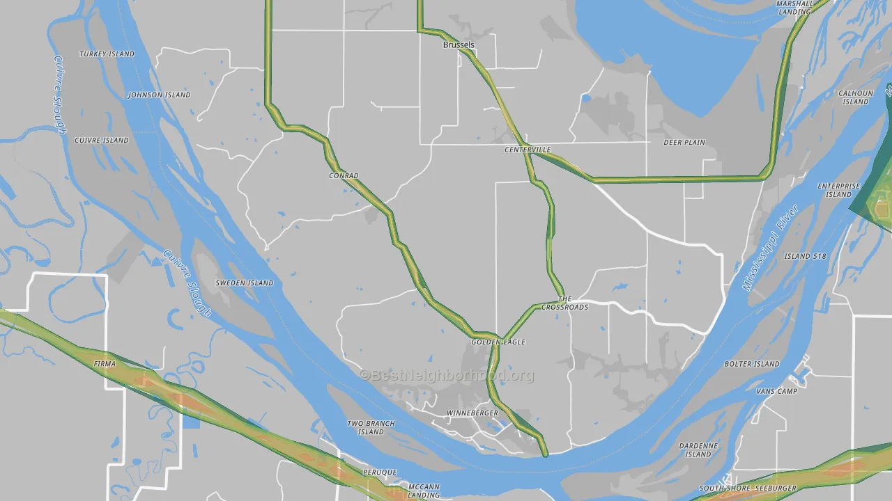 62036, IL Map of Noise Levels in 62036