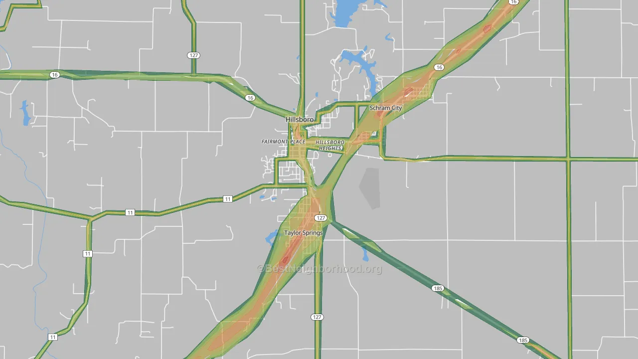 62049, IL Map of Noise Levels in 62049