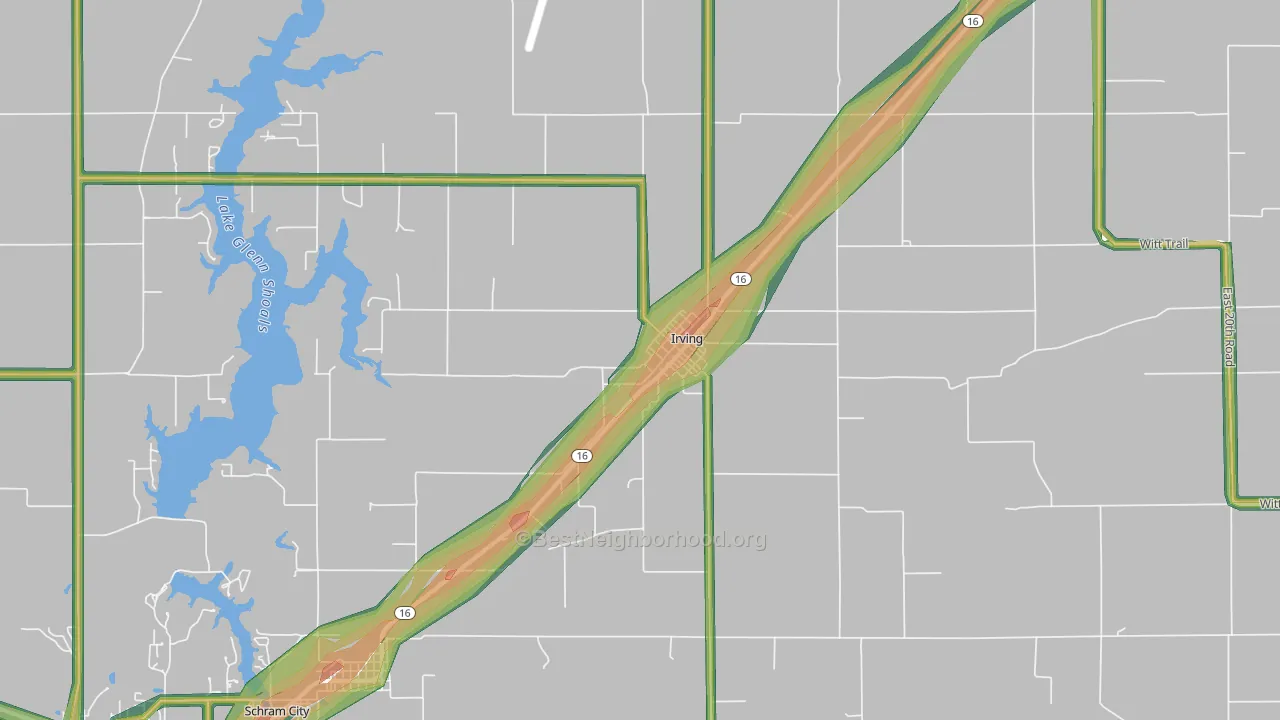 62051, IL Map of Noise Levels in 62051