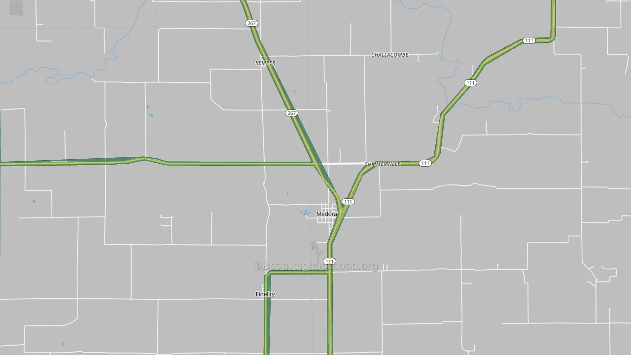 62063, IL Map of Noise Levels in 62063