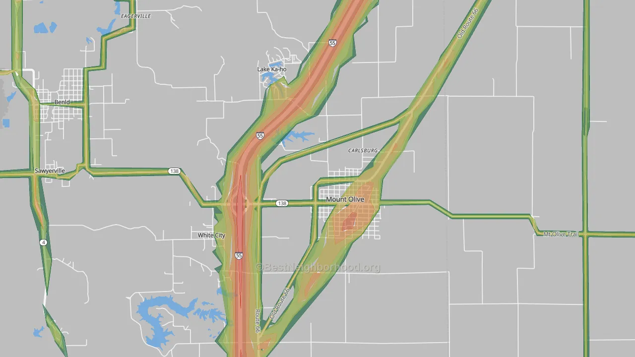 62069, IL Map of Noise Levels in 62069
