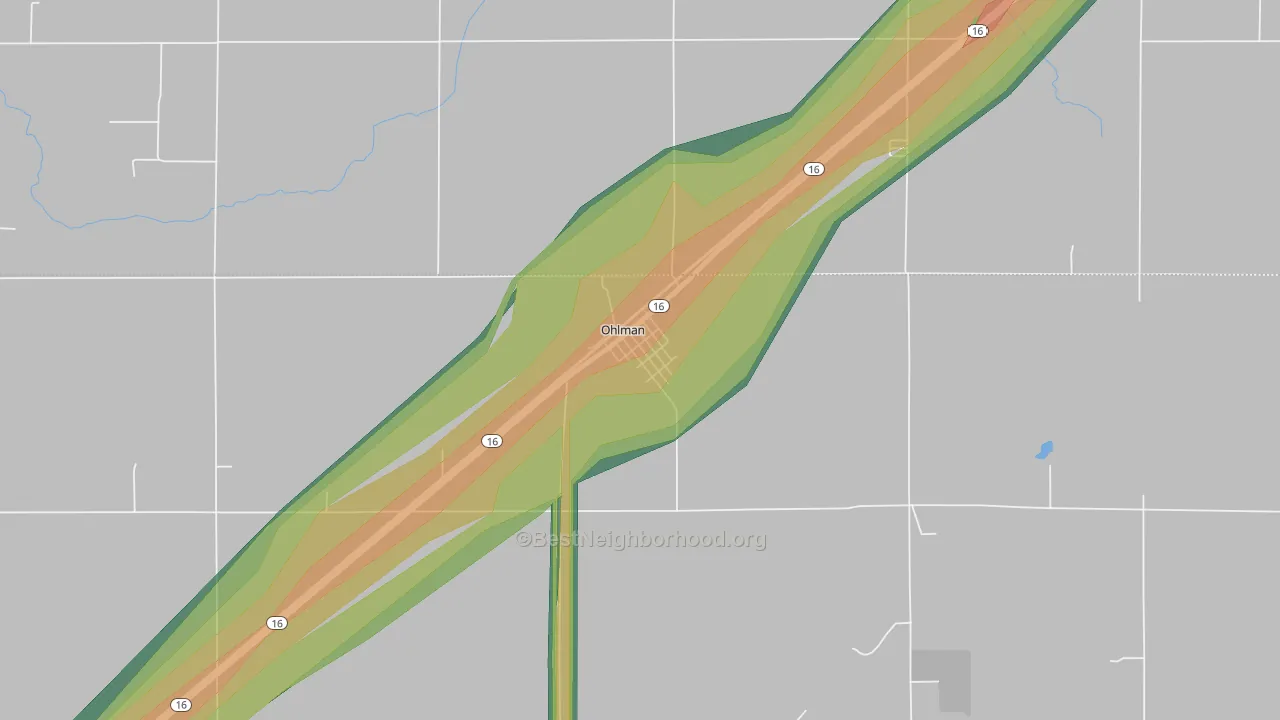 62076, IL Map of Noise Levels in 62076