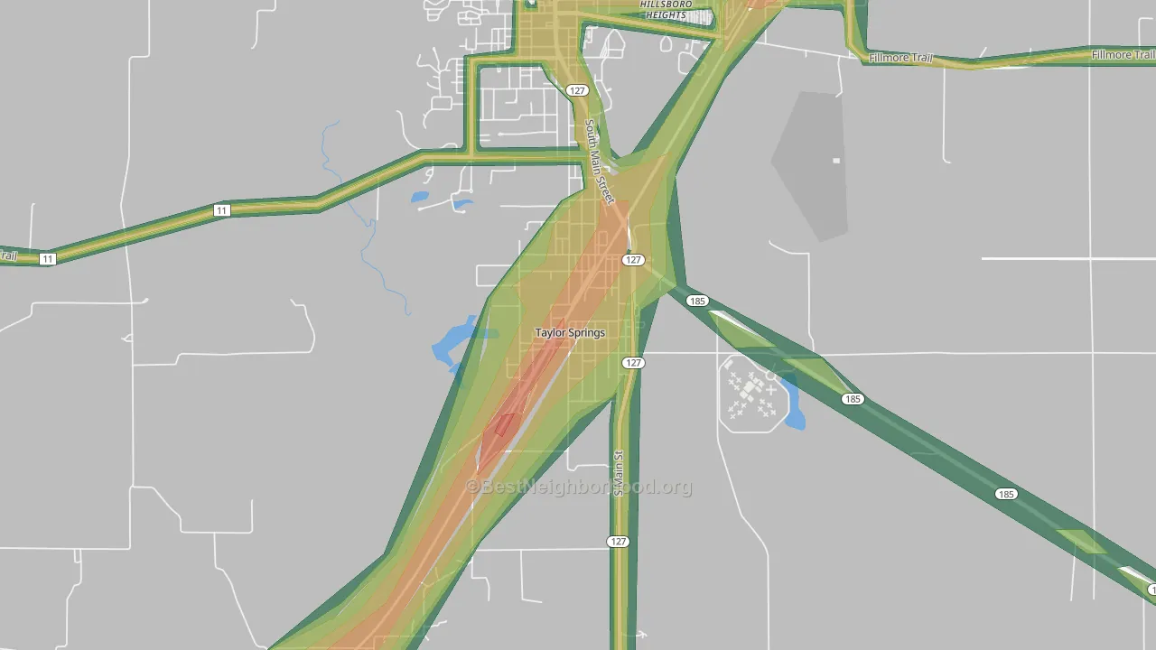 62089, IL Map of Noise Levels in 62089