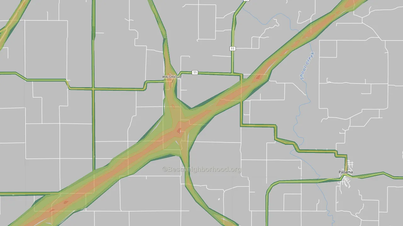 62091, IL Map of Noise Levels in 62091
