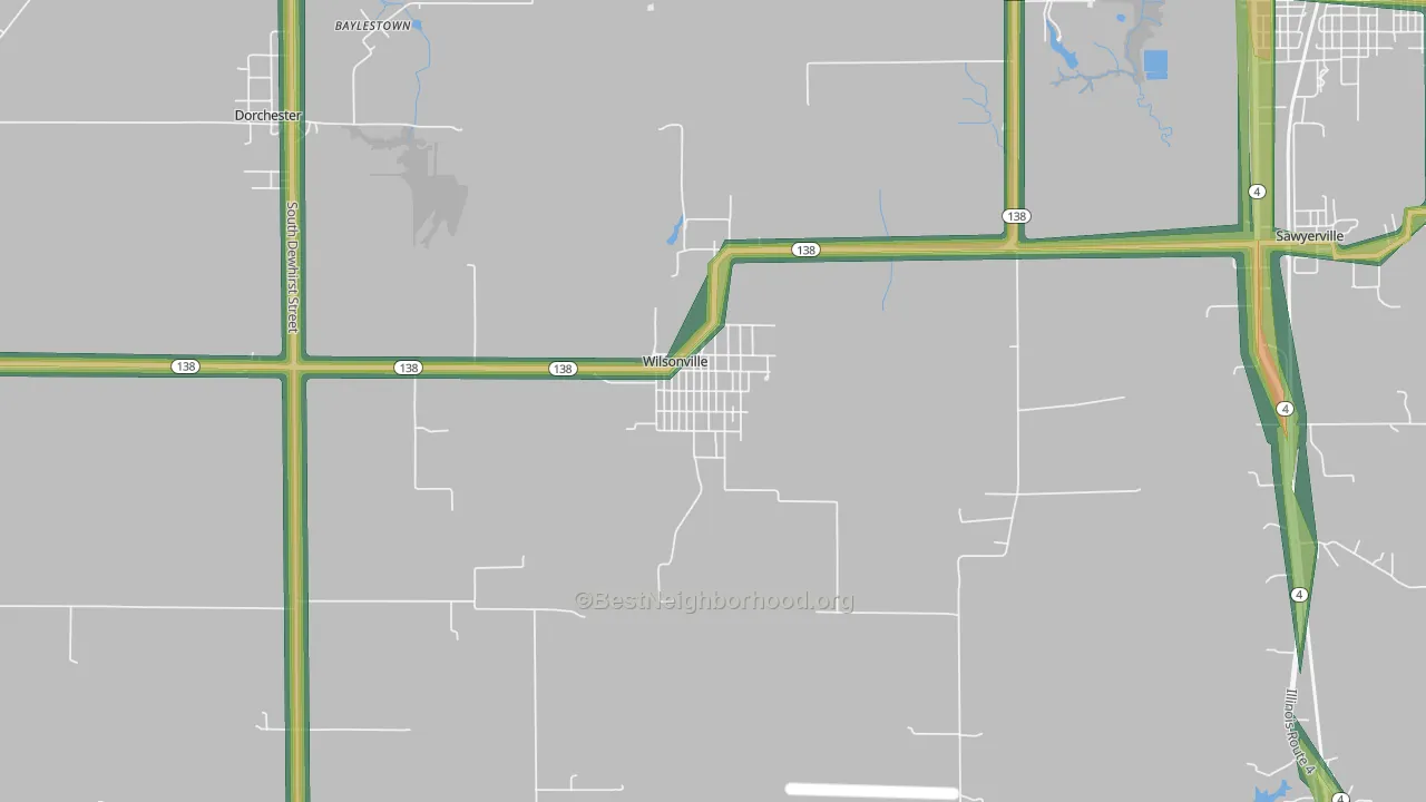 62093, IL Map of Noise Levels in 62093