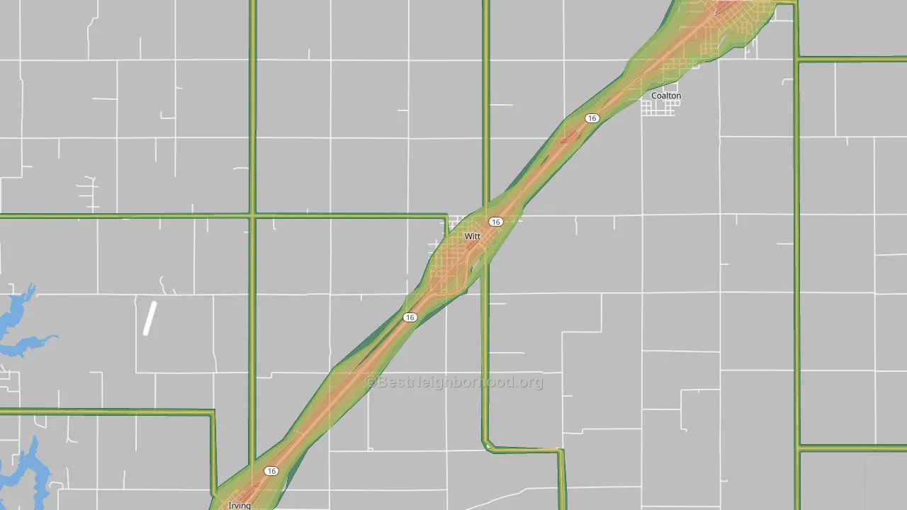 62094, IL Map of Noise Levels in 62094