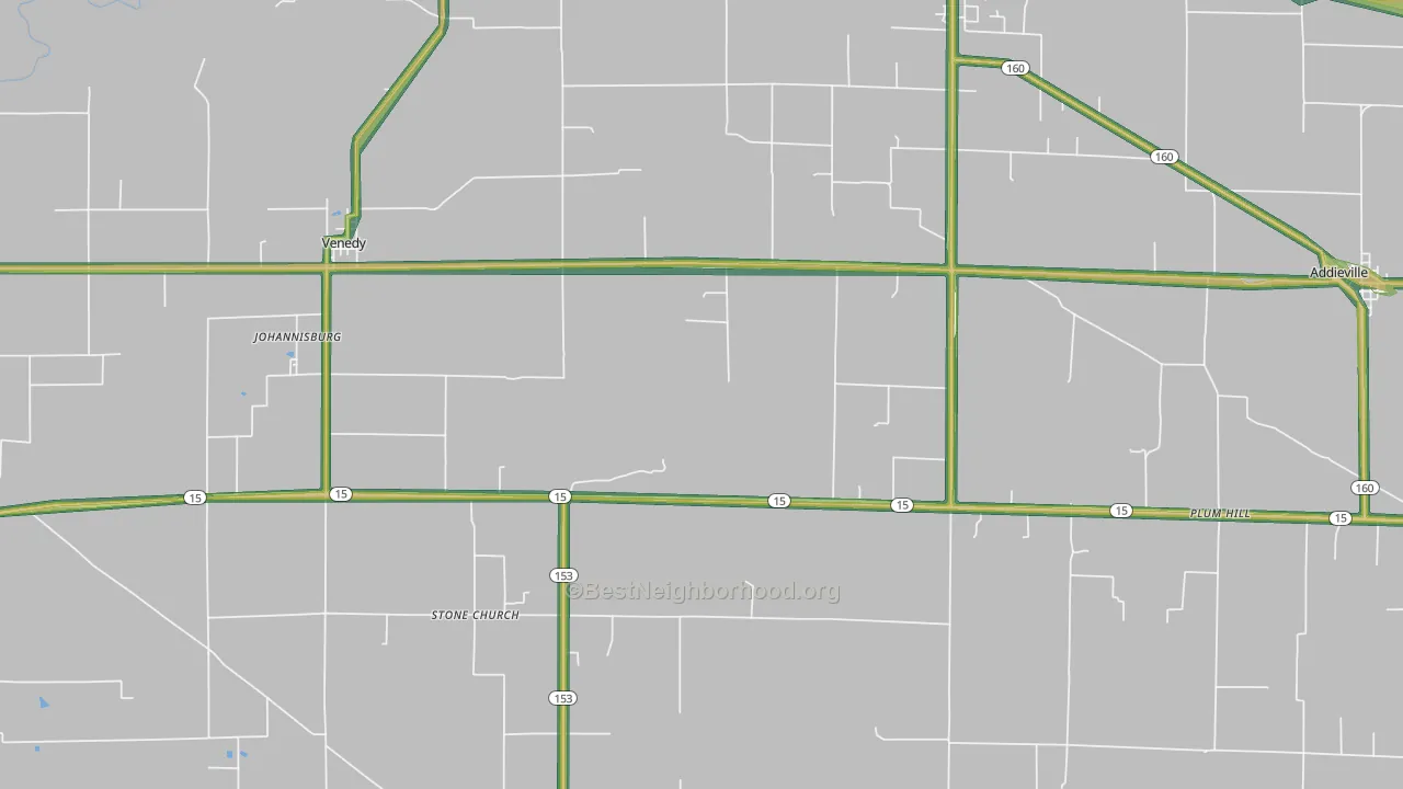 62214, IL Map of Noise Levels in 62214