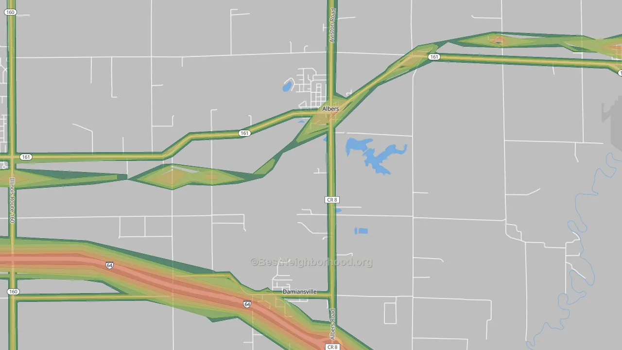 62215, IL Map of Noise Levels in 62215