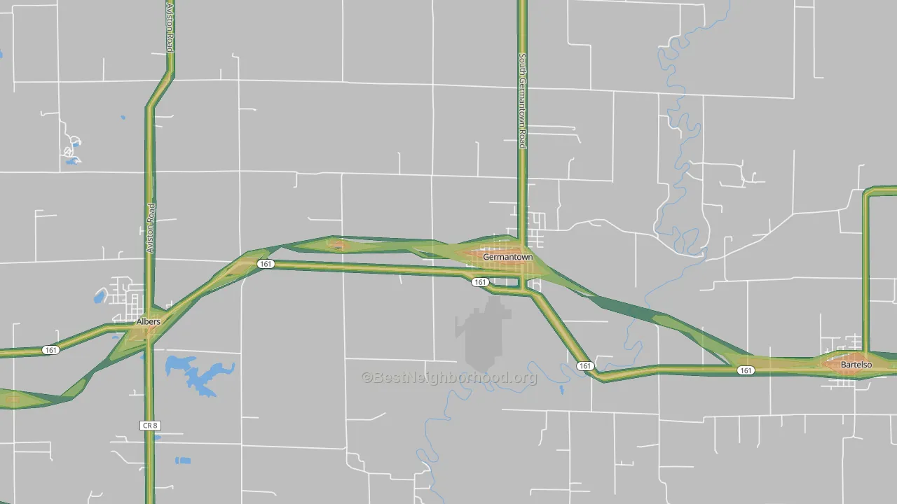 62245, IL Map of Noise Levels in 62245