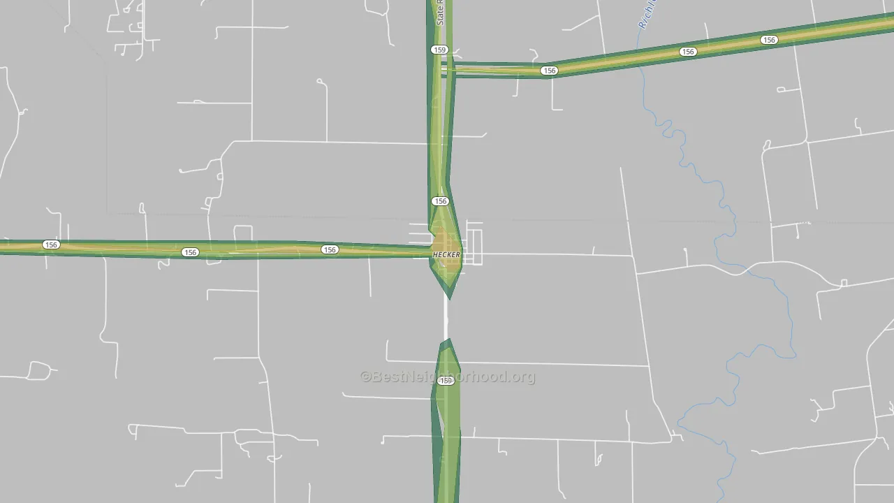 62248, IL Map of Noise Levels in 62248