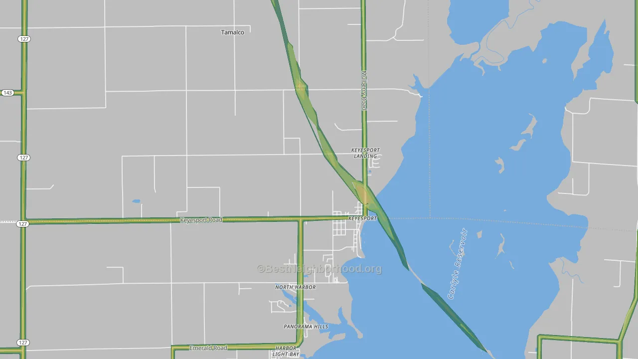 62253, IL Map of Noise Levels in 62253