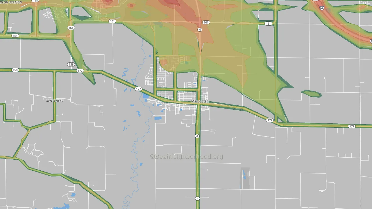 62258, IL Map of Noise Levels in 62258
