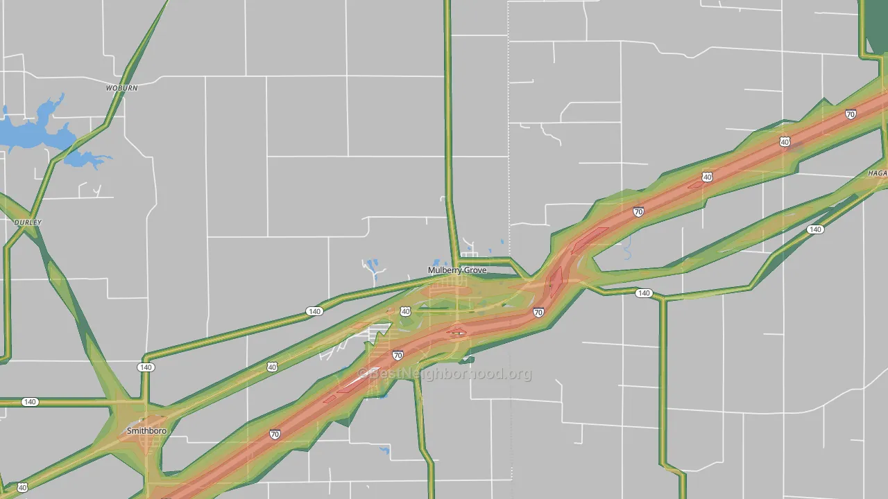 62262, IL Map of Noise Levels in 62262