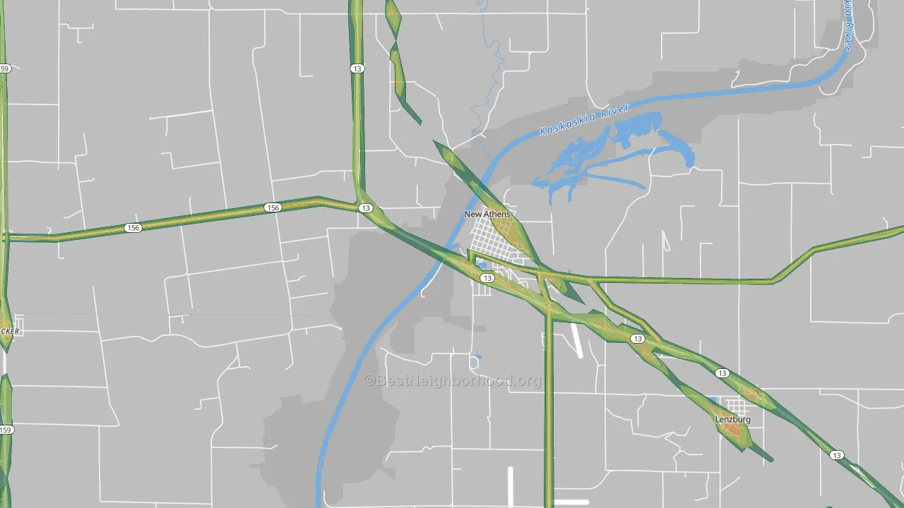62264, IL Map of Noise Levels in 62264