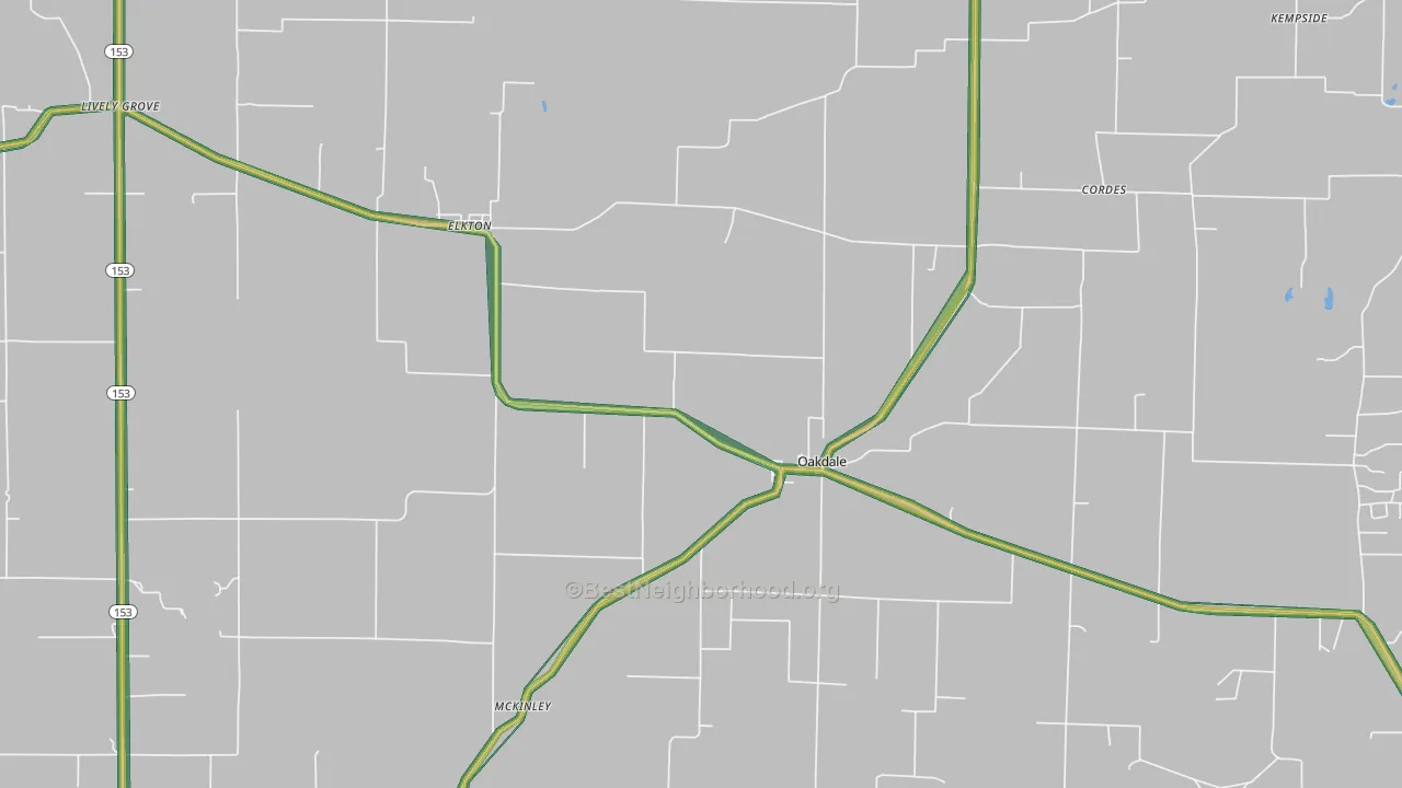 62268, IL Map of Noise Levels in 62268