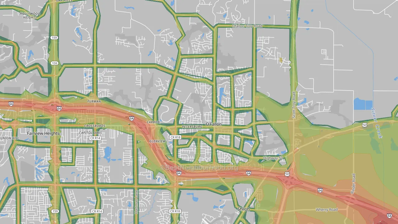 62269, IL Map of Noise Levels in 62269
