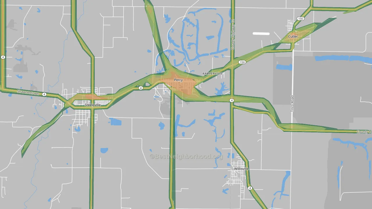 62272, IL Map of Noise Levels in 62272
