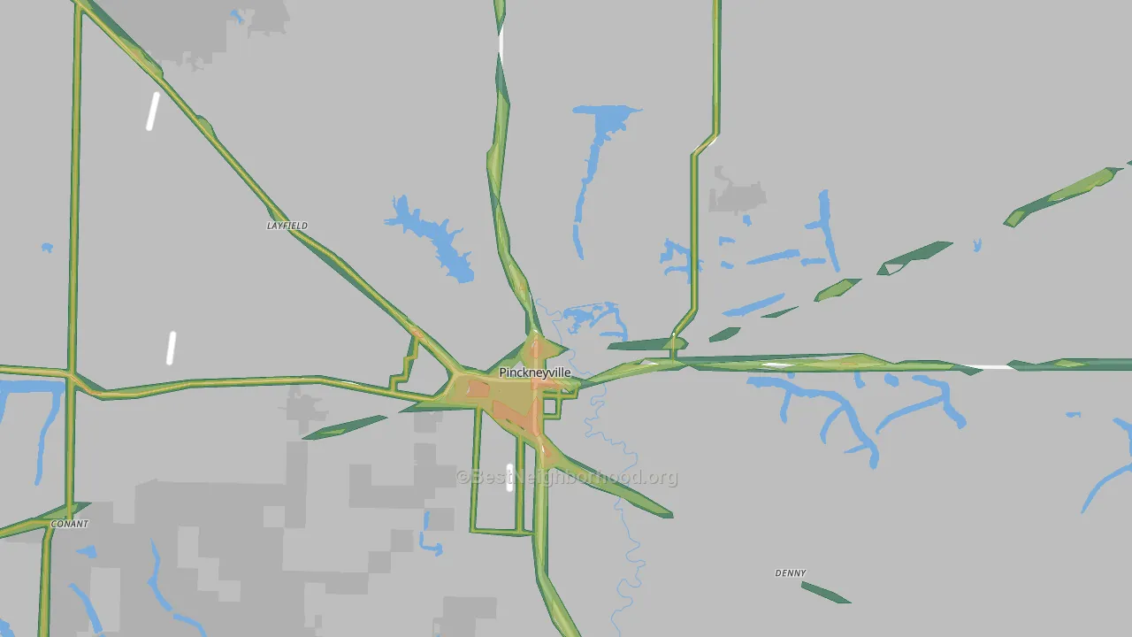 62274, IL Map of Noise Levels in 62274