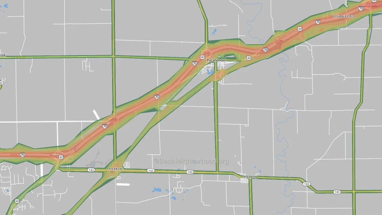 62275, IL Map of Noise Levels in 62275