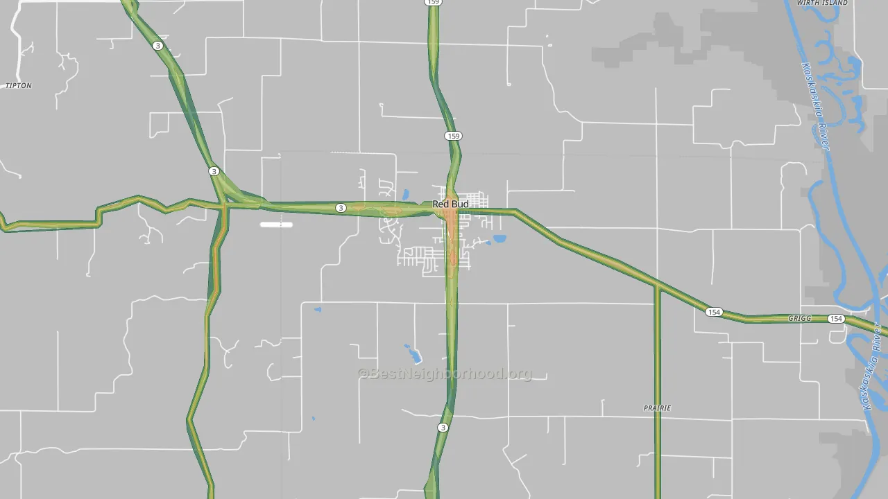 62278, IL Map of Noise Levels in 62278