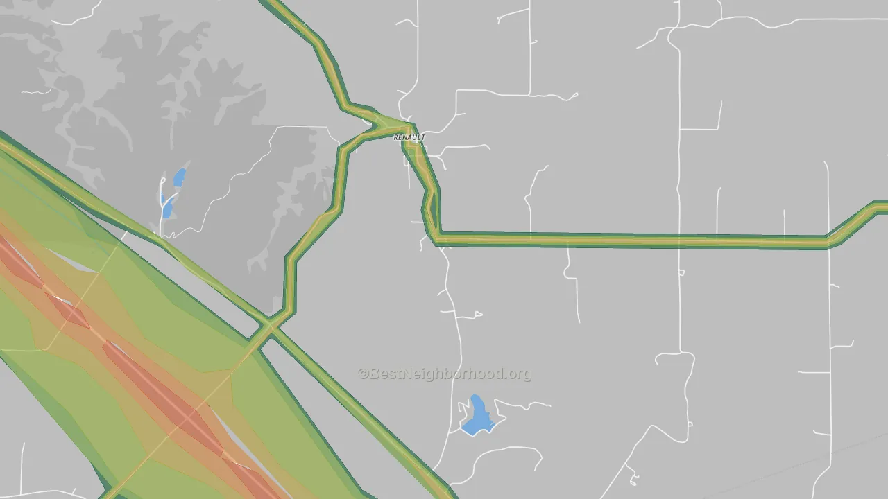62279, IL Map of Noise Levels in 62279