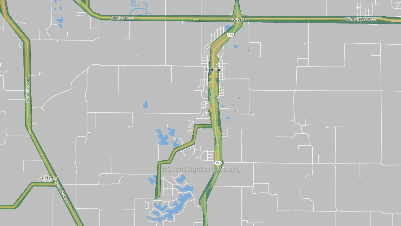 62285, IL Map of Noise Levels in 62285