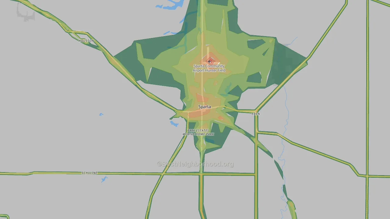 62286, IL Map of Noise Levels in 62286