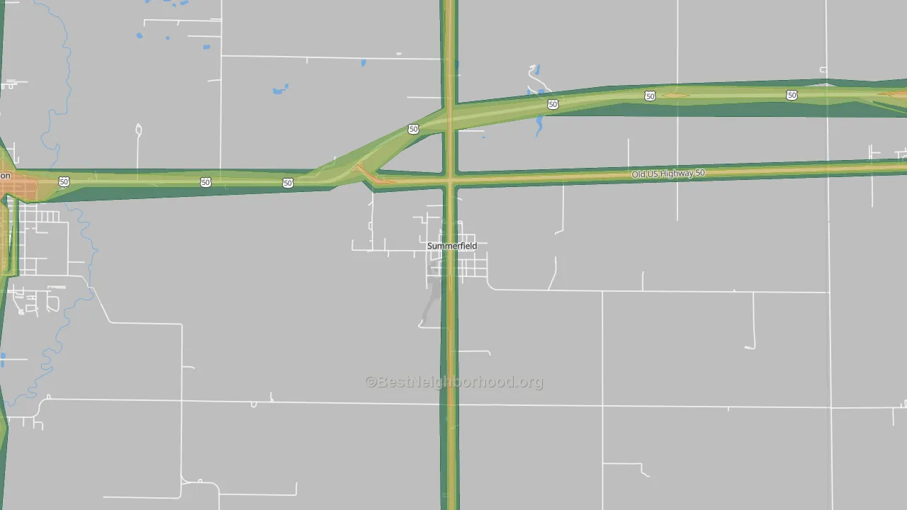 62289, IL Map of Noise Levels in 62289