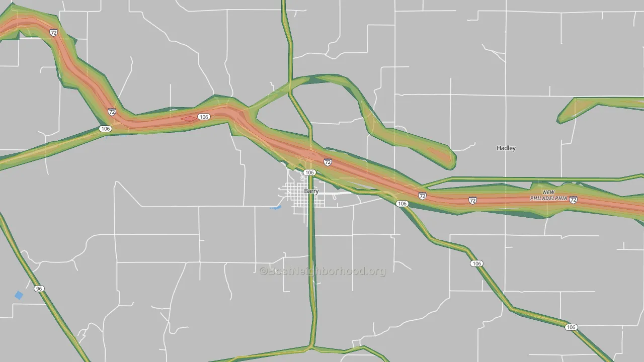 62312, IL Map of Noise Levels in 62312