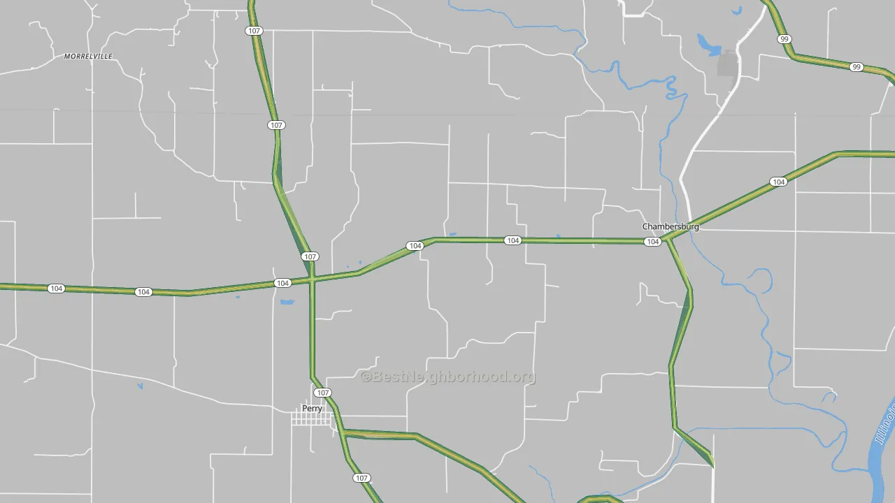 62323, IL Map of Noise Levels in 62323
