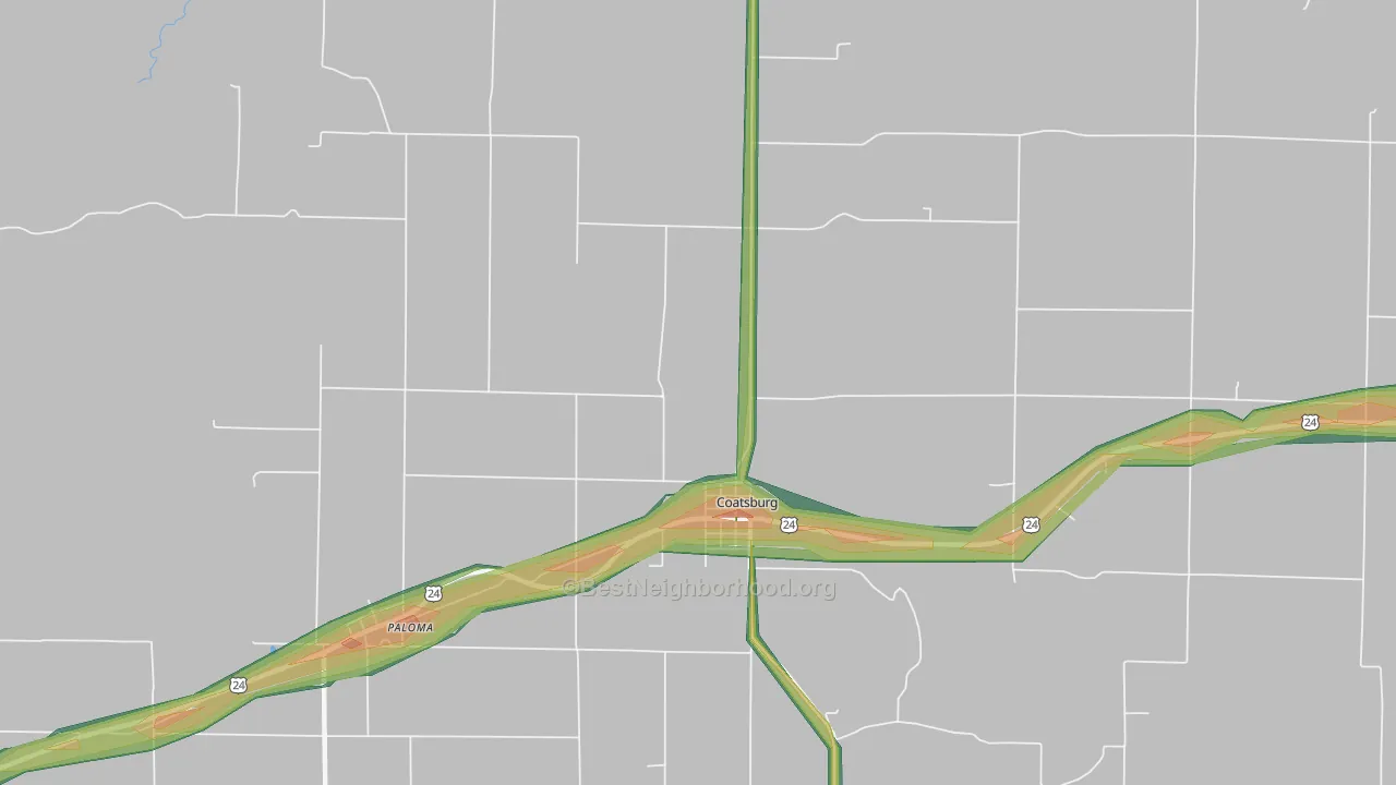 62325, IL Map of Noise Levels in 62325