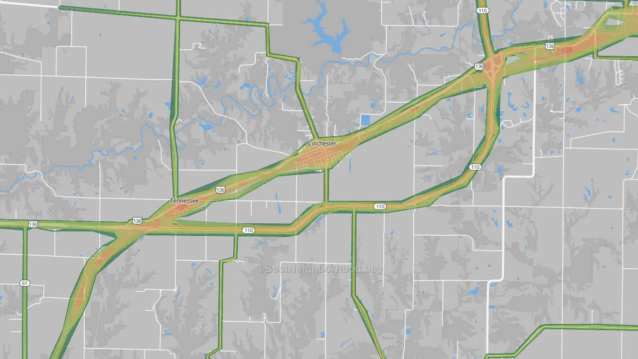 62326, IL Map of Noise Levels in 62326