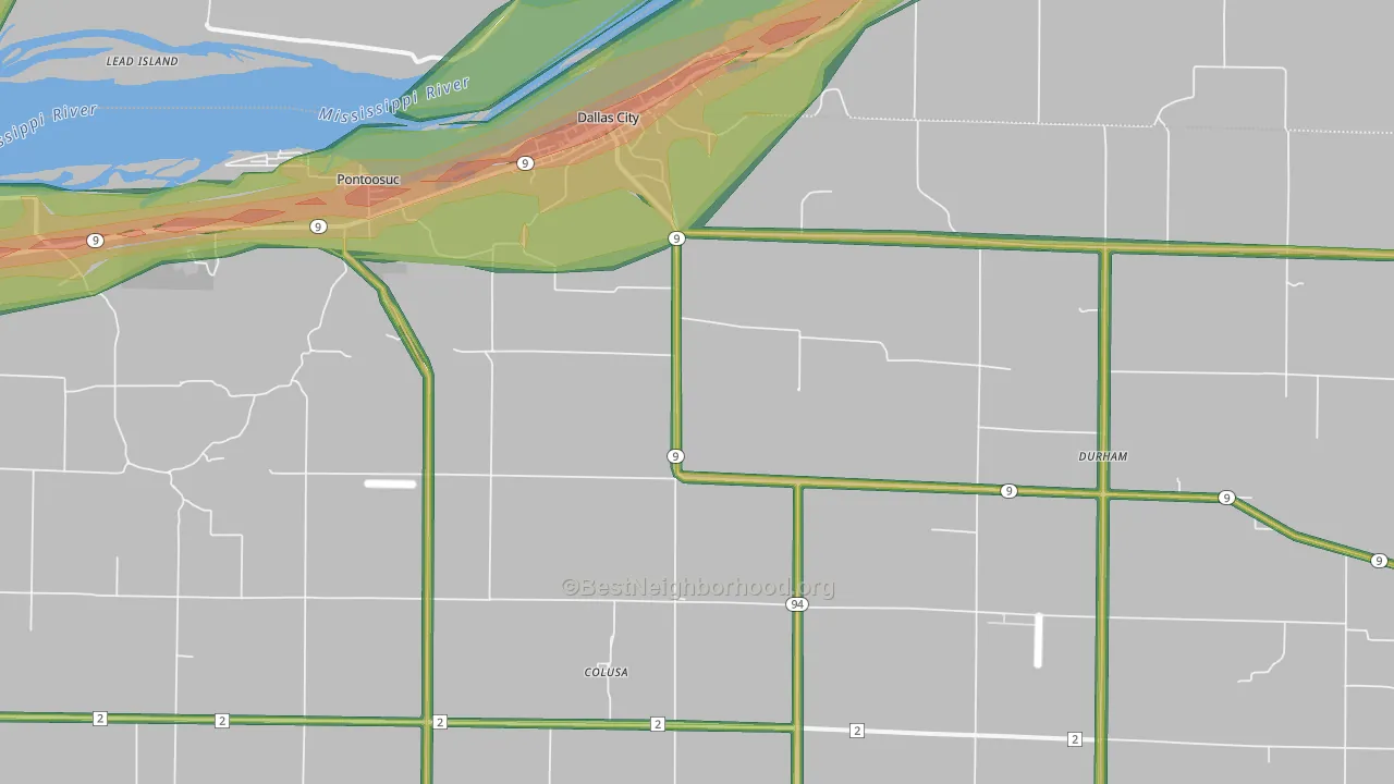 62330, IL Map of Noise Levels in 62330