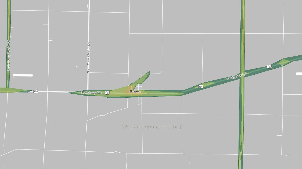 62334, IL Map of Noise Levels in 62334