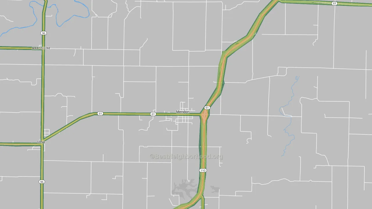 62351, IL Map of Noise Levels in 62351