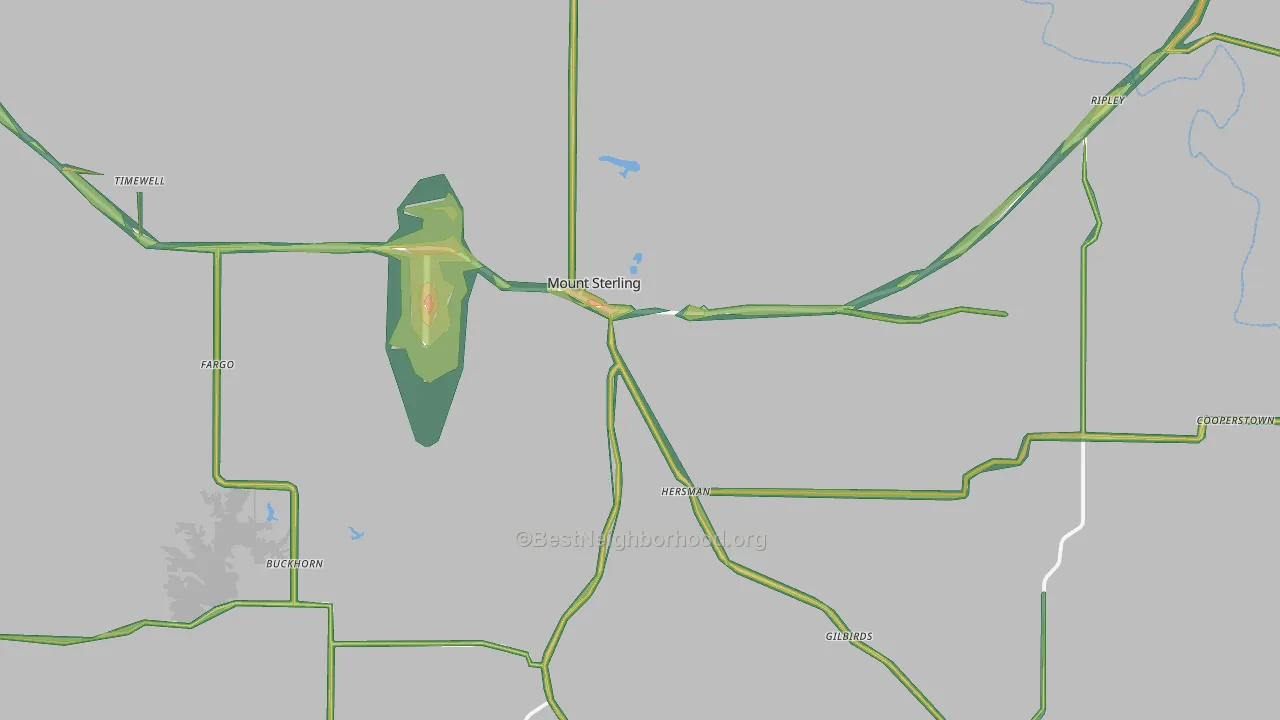 62353, IL Map of Noise Levels in 62353