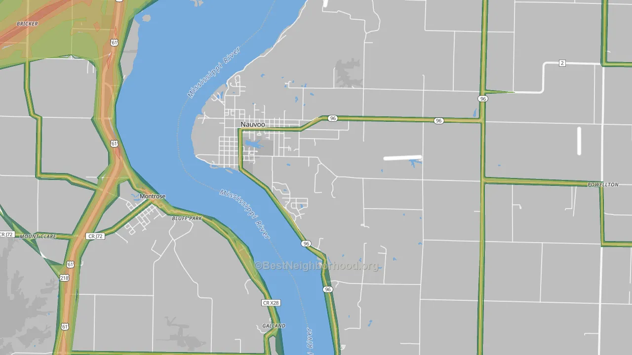 62354, IL Map of Noise Levels in 62354