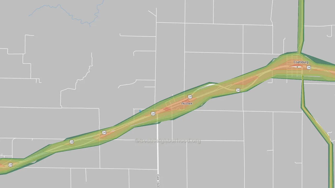 62359, IL Map of Noise Levels in 62359