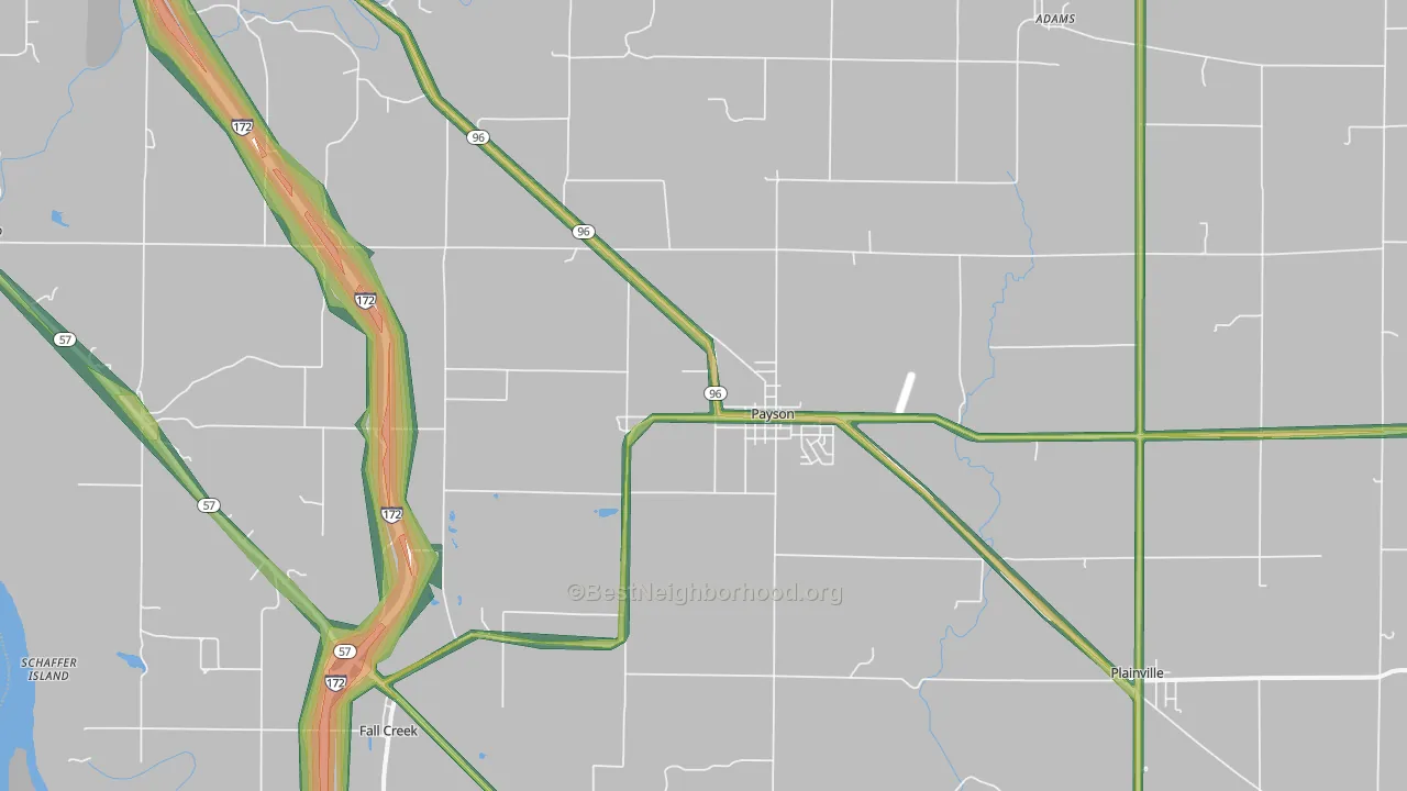 62360, IL Map of Noise Levels in 62360
