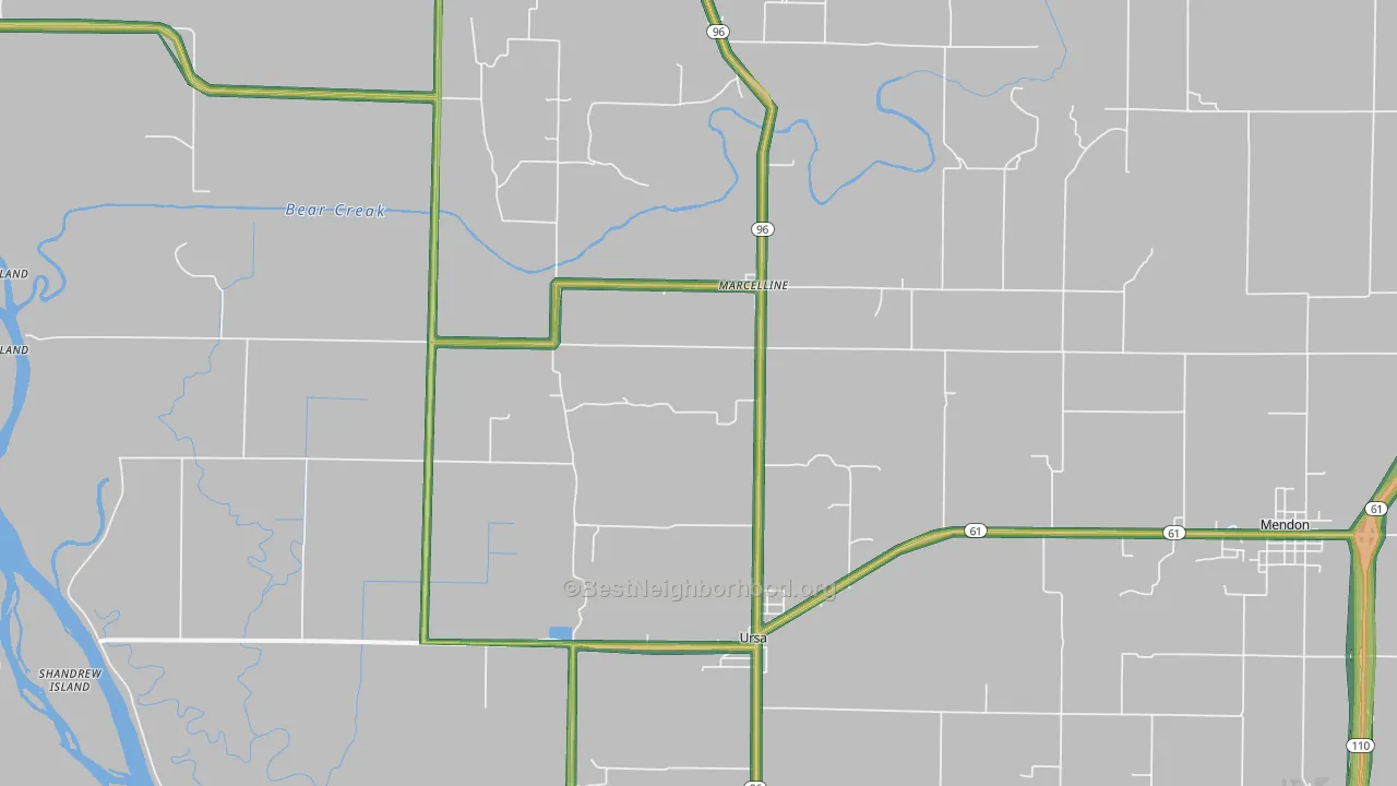 62376, IL Map of Noise Levels in 62376