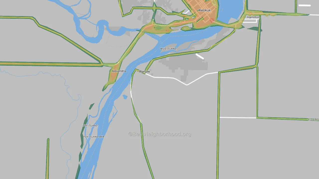62379, IL Map of Noise Levels in 62379