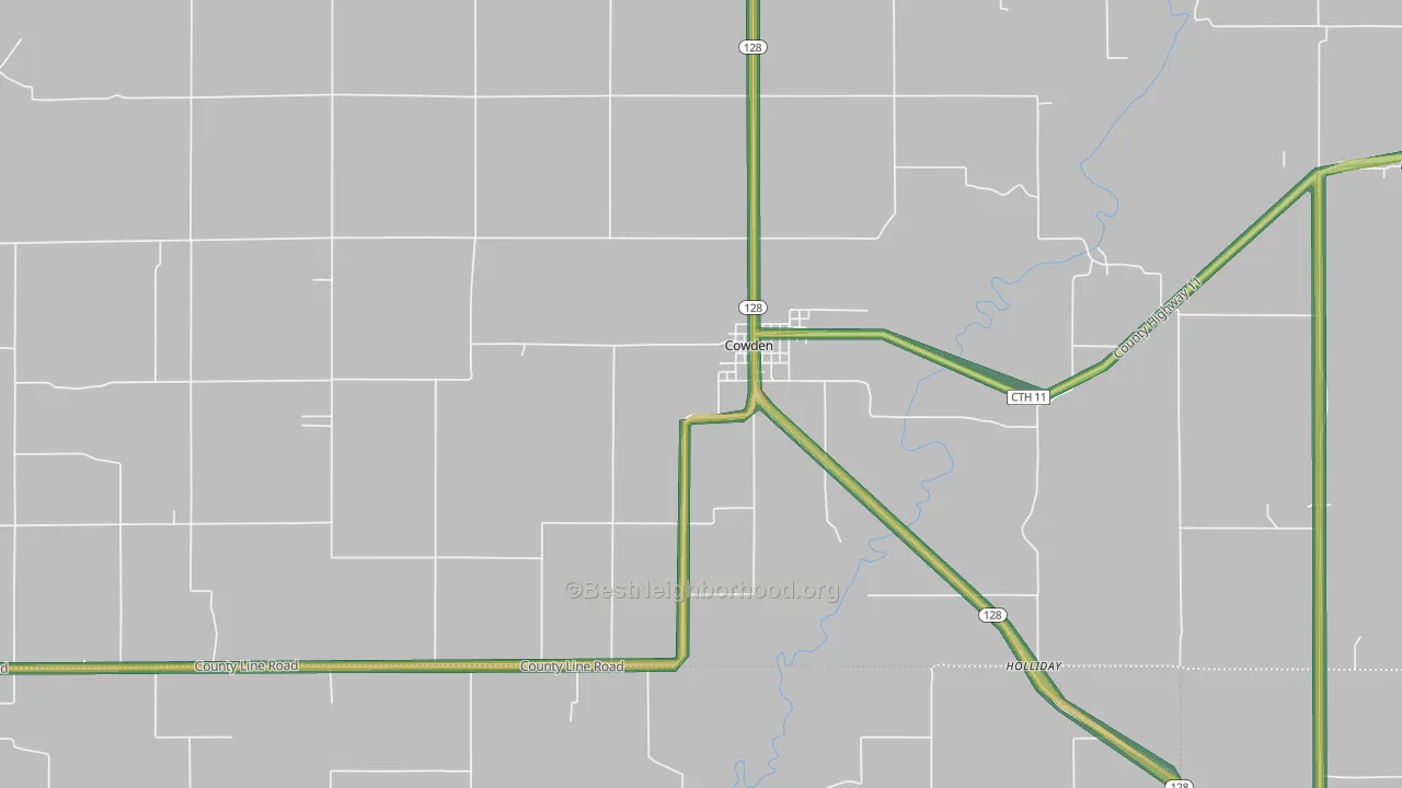 62422, IL Map of Noise Levels in 62422