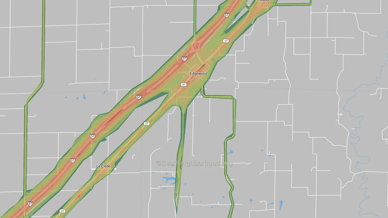 62426, IL Map of Noise Levels in 62426