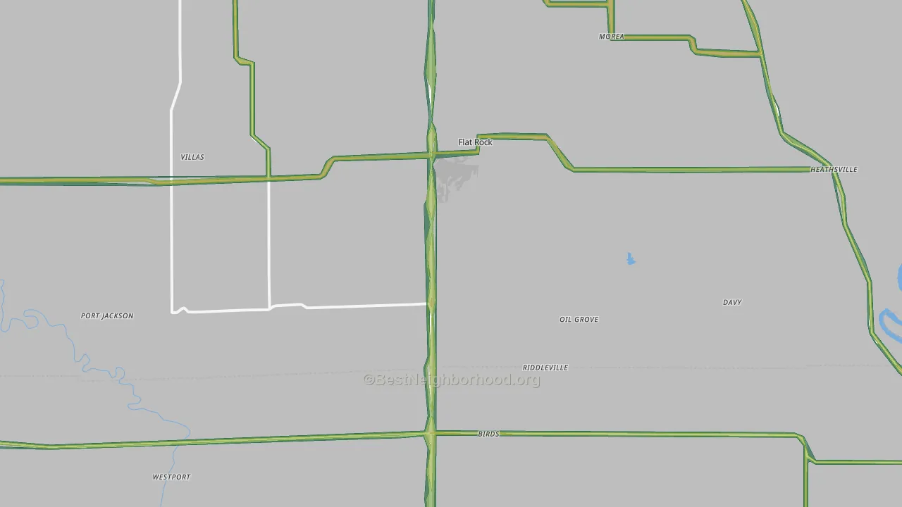 62427, IL Map of Noise Levels in 62427
