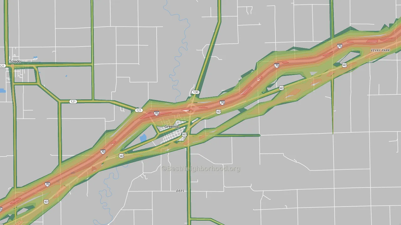 62428, IL Map of Noise Levels in 62428