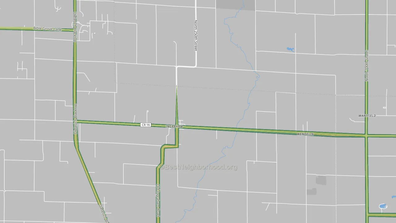 62434, IL Map of Noise Levels in 62434