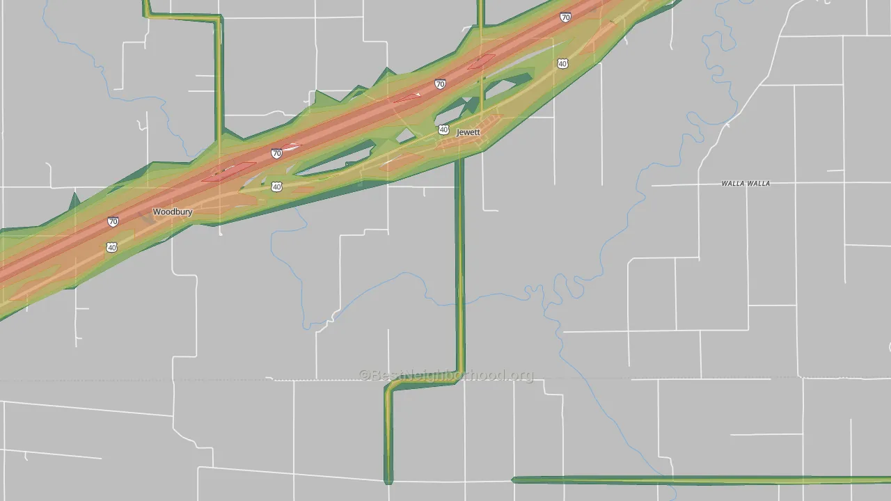 62436, IL Map of Noise Levels in 62436