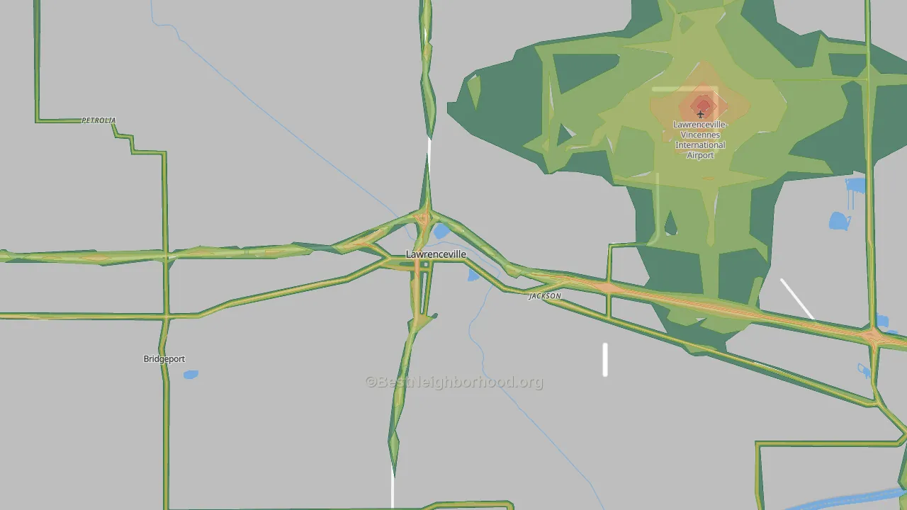 62439, IL Map of Noise Levels in 62439