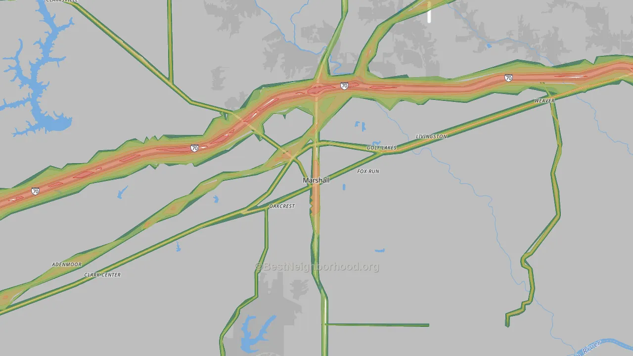 62441, IL Map of Noise Levels in 62441