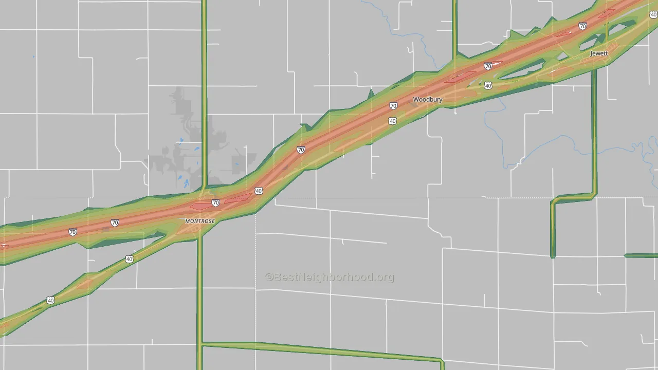 62445, IL Map of Noise Levels in 62445